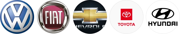 Marcas de veículos atendidas: Fiat, Chevrolet, Volkswagen, Ford, Toyota, Honda, Hyundai, Renault